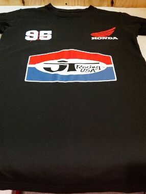 JT Racing Honda 95 Racing Team Black Motocross Tee, NWOT, Size Small
